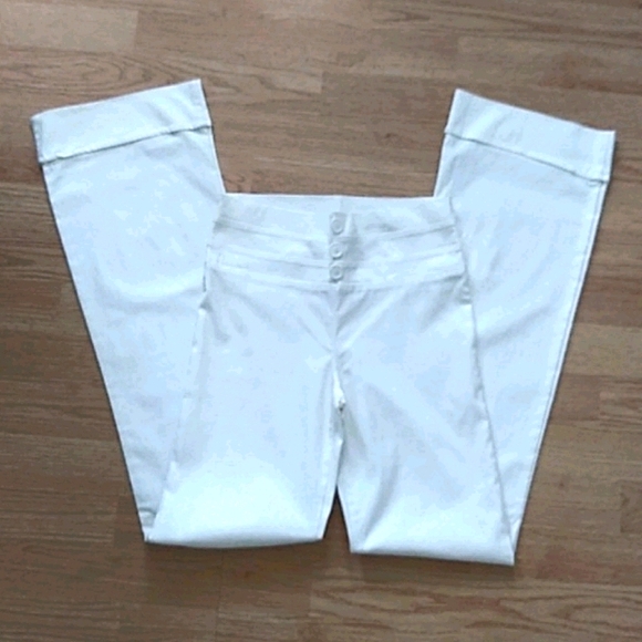 Seductions White Semi Flare Pants - Picture 1 of 5